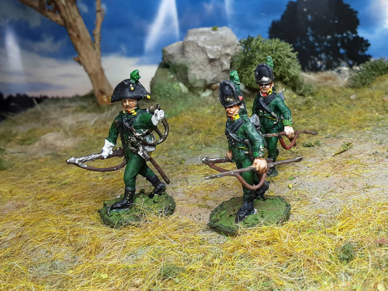 1806: Sachsen - Weimarer Unteroffizier und Schützen vorgehend (28 mm)