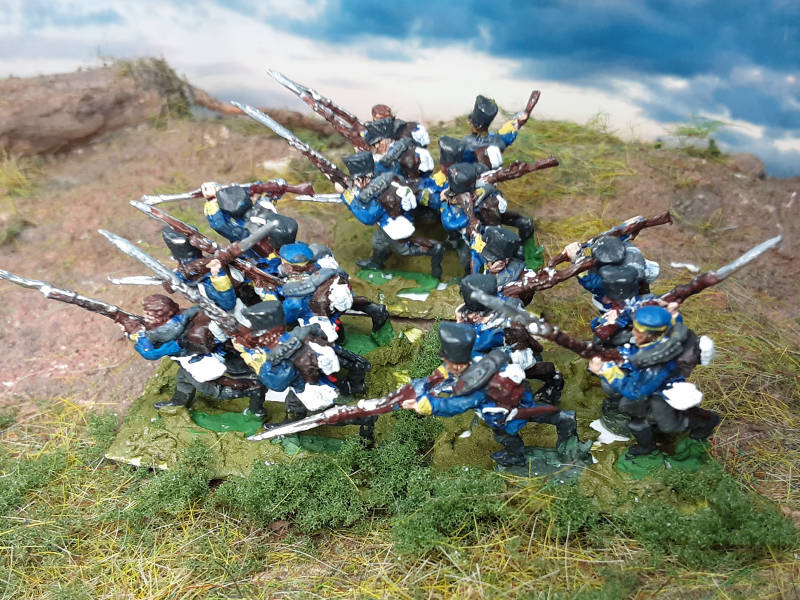 1813 - 1815: Preußische Linieninfanterie stürmend (15 mm)