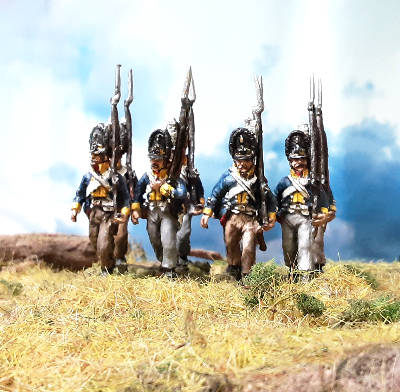 28-0006-s 1806: Preußische Grenadiere marschierend (28 mm)