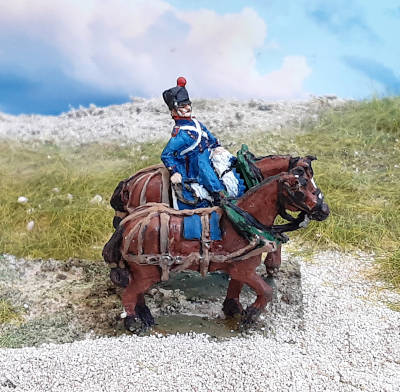 0935-s 1808 - 1815: Französische Linien-Artillerie - Train-Soldat mit Tschako - 1/72