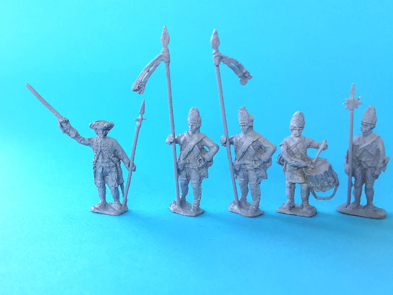 1740 - 1763: Preußische Füsiliere - Command Set (stehend)