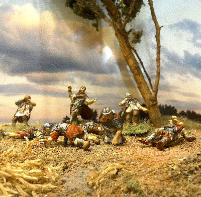 2 AD: Römische tote und verwundete Legionäre