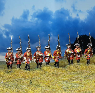 1740 - 1763:: Britische Musketiere (marschierend) - 1/72