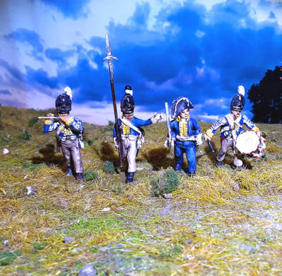 28-0007-s 1806 - 1807: Preußische Linieninfanterie - Grenadiere - Command Set (28 mm)