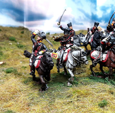 1812 - 1815: Preußischer Husar (zu Pferd, angreifend)