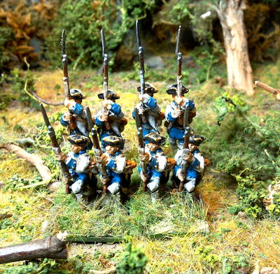 Französische Linieninfanterie in Feuerbereitschaft (1754 - 1763)