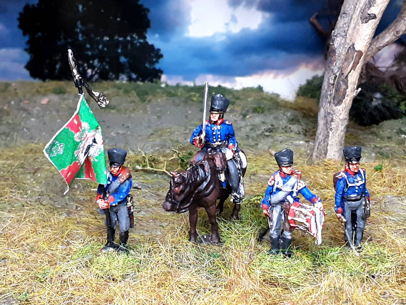 1813 - 1815: Preußische Musketiere - Command Set (Offiziere, Trommler, Fahnenträger)