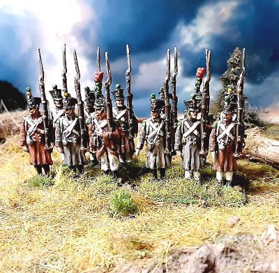 0824-s 1807 - 1815: Französische Elite-Kompanie (im Mantel)