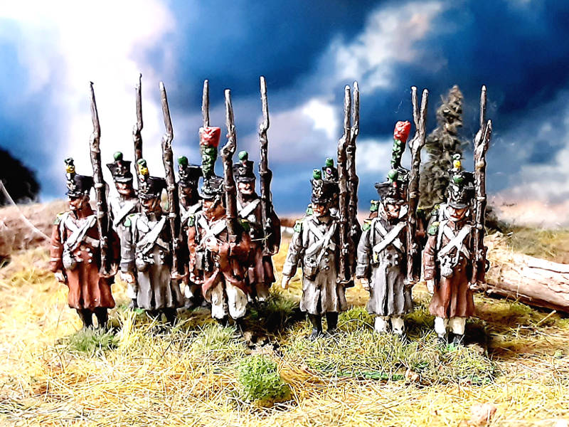 1807 - 1815: Französische Elite-Kompanie (die Muskete geschultert)