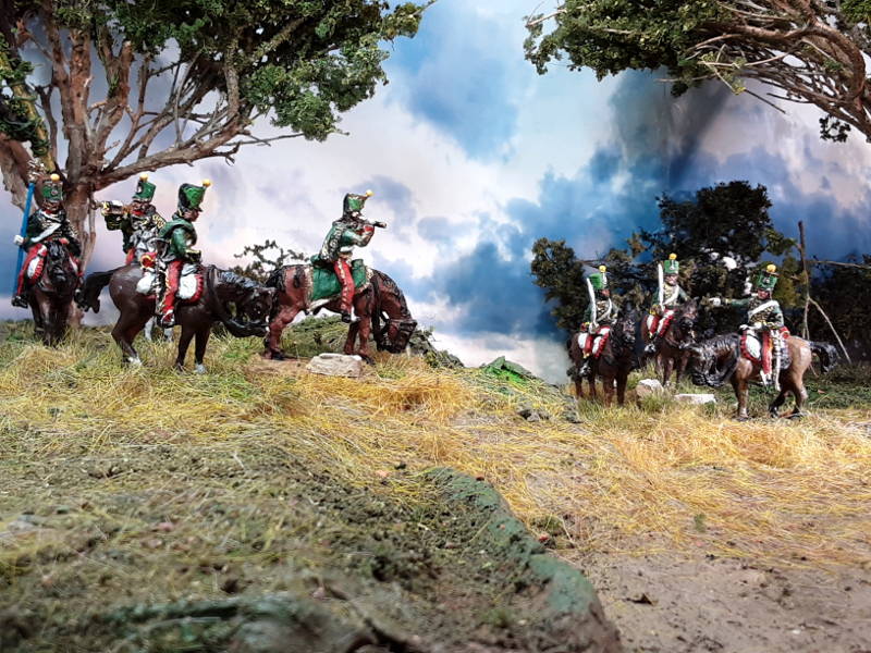 1813 - 1815: Französische Husaren mit Shako Rouleau (1/72)