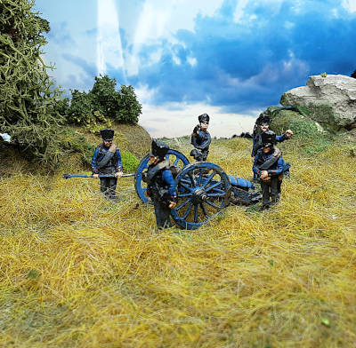 0833-s 1813 - 1815: Preußische Fußartillerie Nr. 6 feuernd (1(72)