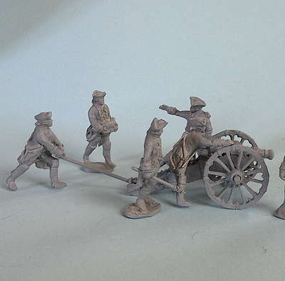 Österreichische Fußartillerie mit 6-Pfund-Kanone (1740 - 1763)