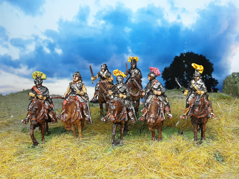 1618 - 1648: Kürassiere mit Helm und Pistolen - 1/72