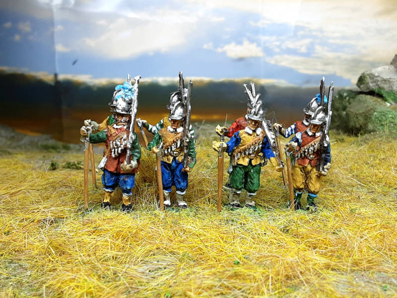 1618 - 1648: Musketiere mit Helmen abwartend (1/72)