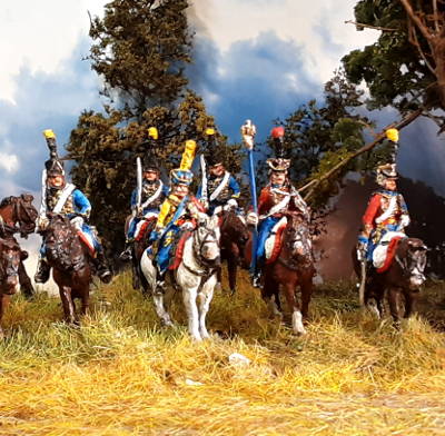 0802-js 1805 - 1815: Französische Husaren (in verschiedenen Posen)