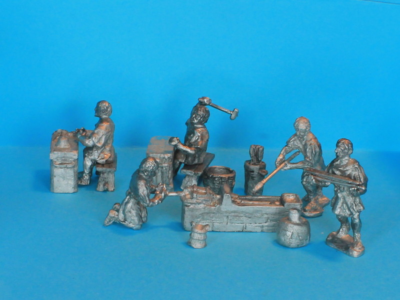 Römische Schmiede (Handwerker bei verschiedenen Tätigkeiten)