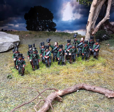 1813 - 1815: Preußische Jäger (das Gewehr abgesetzt)