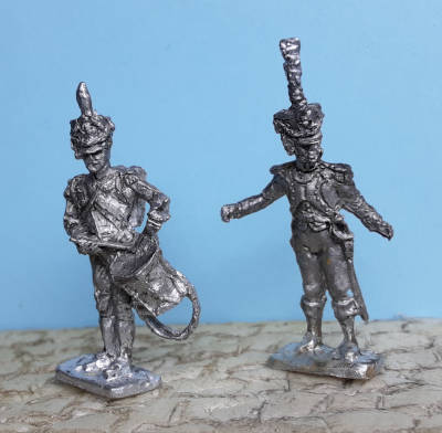 0902-s 1807 - 1814: Französische Linienartillerie - Offizier und Trommler - 1/72