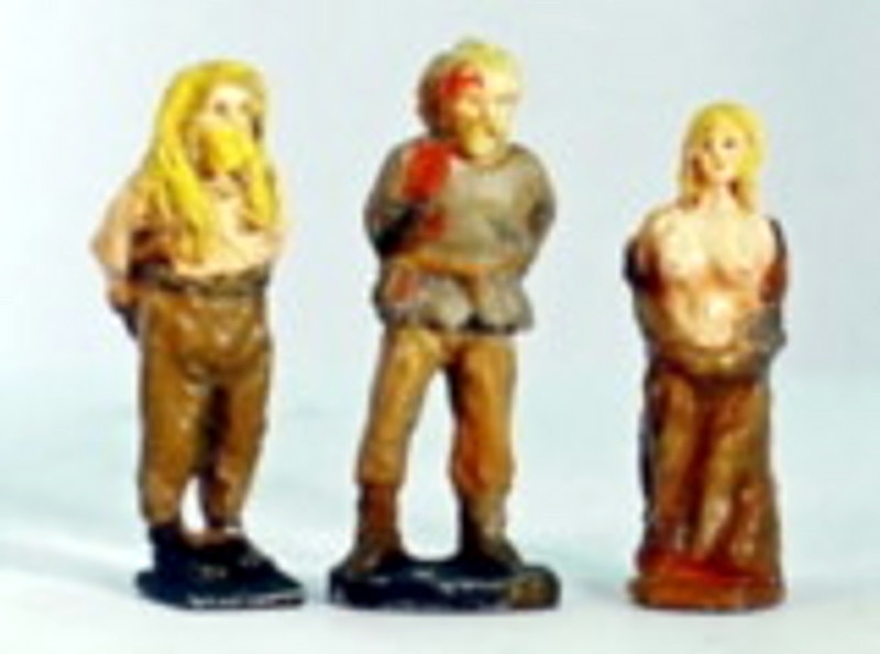 Römische Gefangenenszene -   verletzte und gefangene Dorfbewohner