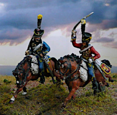 0255-s 1805 -1813: Französische Husaren - Mannschaft - 1/72