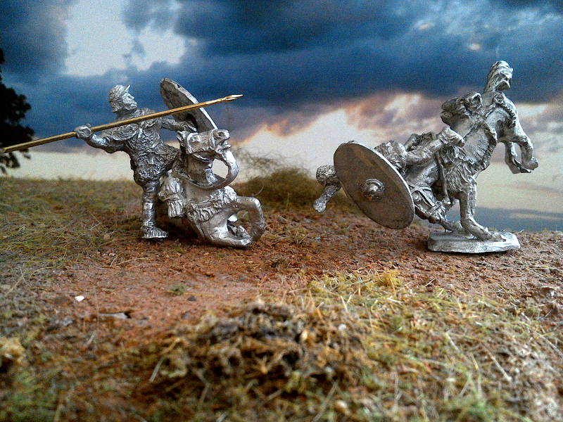 1 - 2 AD: Römische Auxiliar-Kavalleristen (mit Pila und Scuta)