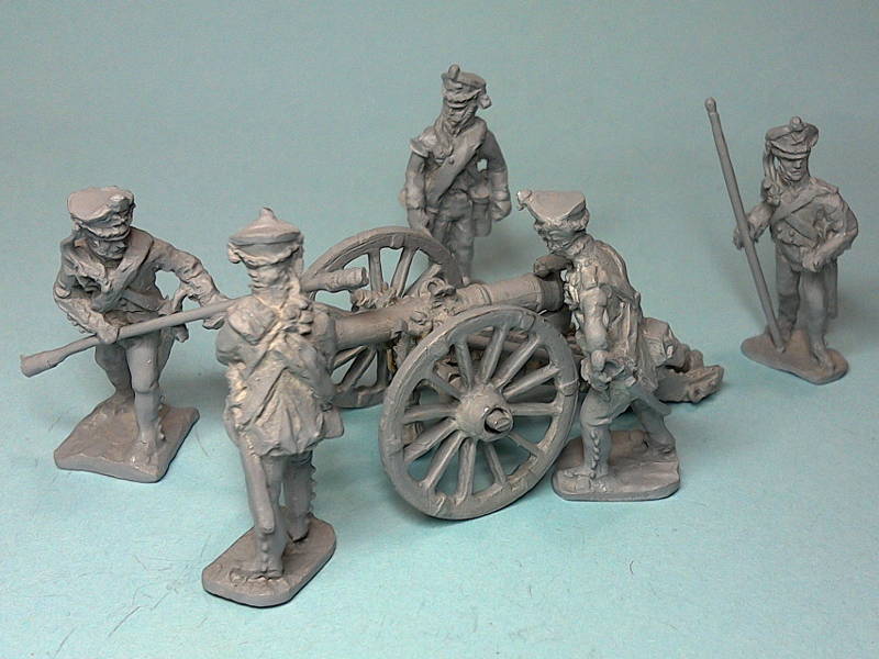 1812 - 1815: Russische Fußartillerie (das Geschütz ladend)